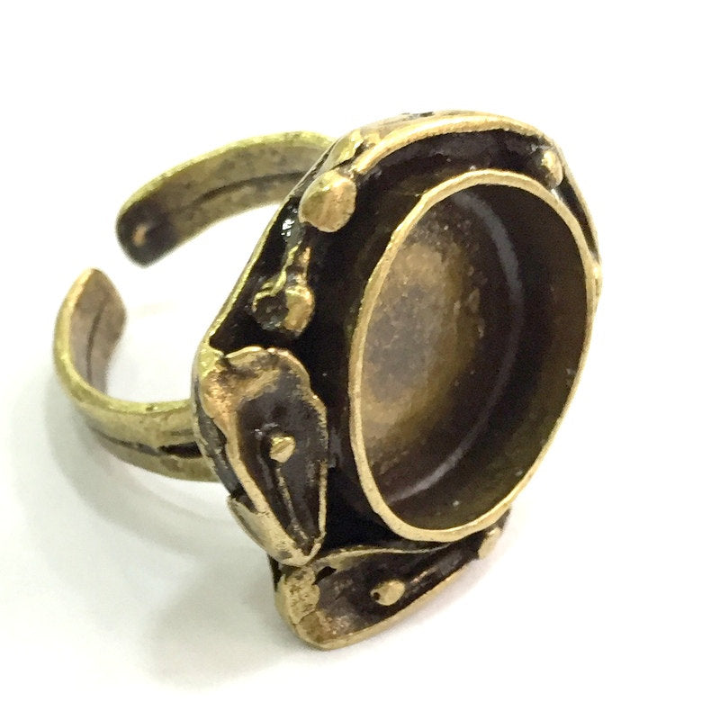 Adjustable Ring Blank, (16mm blank ) Antique Bronze Plated Brass G5524