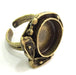 Adjustable Ring Blank, (16mm blank ) Antique Bronze Plated Brass G5524