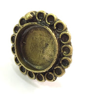 Adjustable Ring Blank, (20mm blank ) Antique Bronze Plated Brass G5525