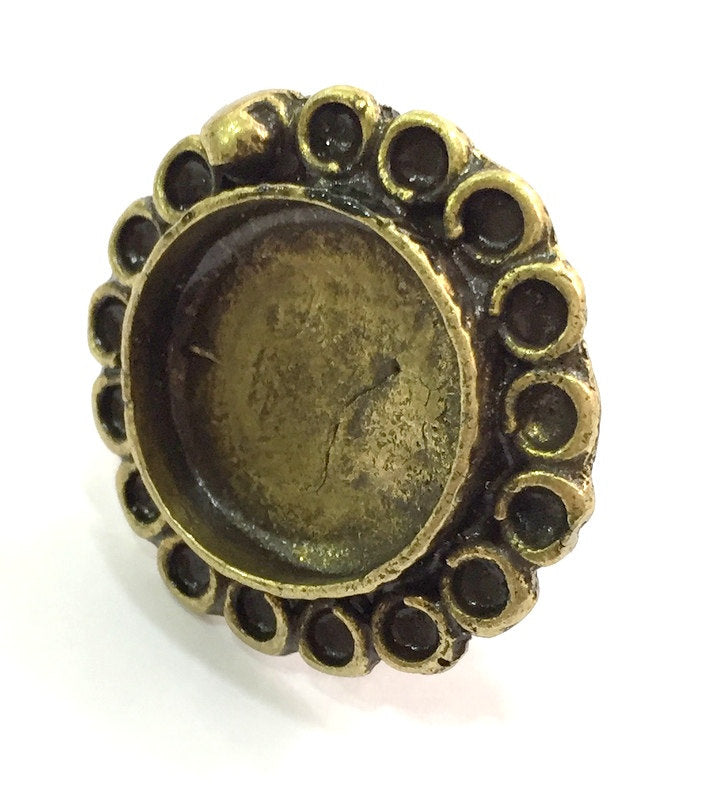 Adjustable Ring Blank, (20mm blank ) Antique Bronze Plated Brass G5525