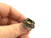Adjustable Ring Blank, (10mm blank ) Antique Bronze Plated Brass G5526