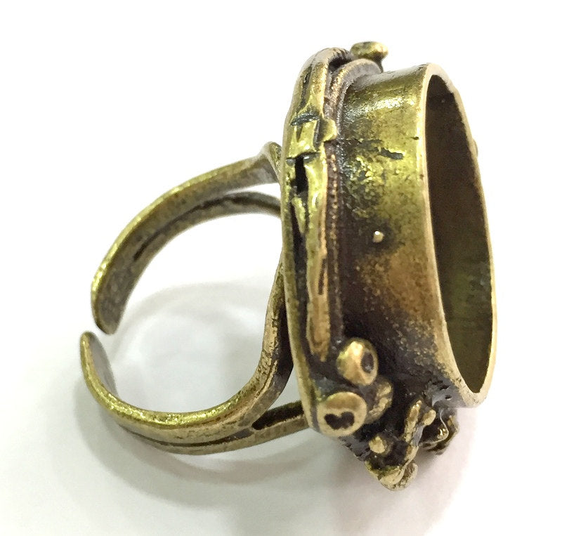 Adjustable Ring Blank, (20mm blank ) Antique Bronze Plated Brass G5528