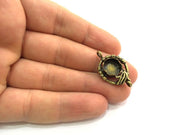Antique Bronze Pendant Blank Base Setting Mountings  (10mm blank) Antique Bronze Brass G5501