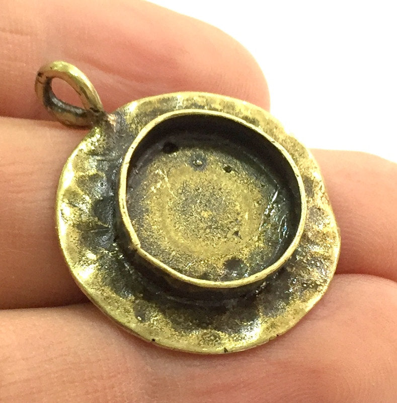Antique Bronze Brass Blank (16mm blank) , Mountings  G5504