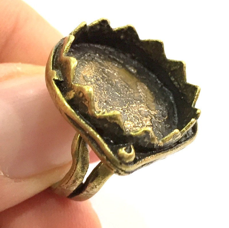 Adjustable Ring Blank, (20mm blank ) Antique Bronze Plated Brass G5510
