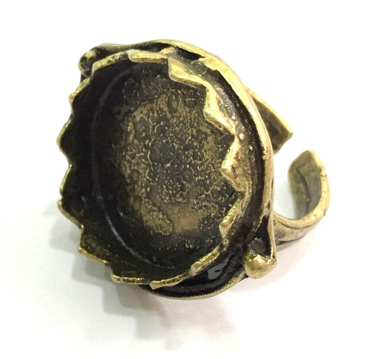 Adjustable Ring Blank, (20mm blank ) Antique Bronze Plated Brass G5510