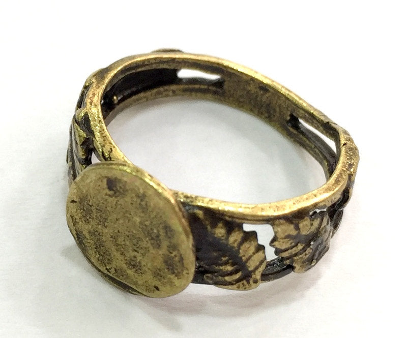 Adjustable Ring Blank, (10mm blank ) Antique Bronze Plated Brass G5513