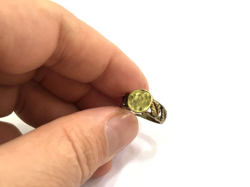 Adjustable Ring Blank, (10mm blank ) Antique Bronze Plated Brass G5513