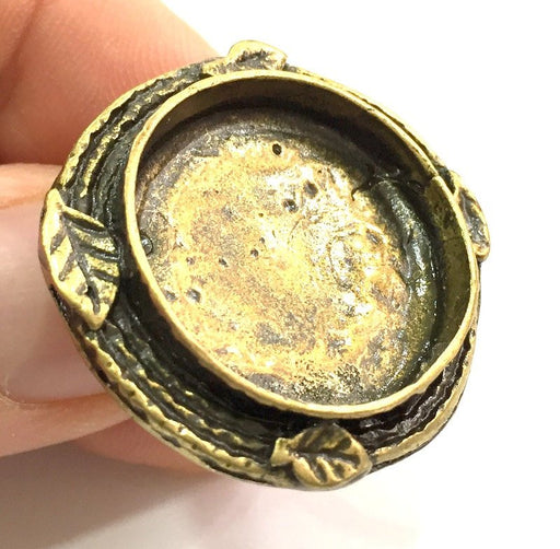 Adjustable Ring Blank, (25mm blank ) Antique Bronze Plated Brass G5516