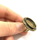 Adjustable Ring Blank, (25mm blank ) Antique Bronze Plated Brass G5516