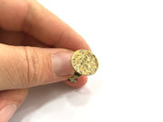 Adjustable Ring Blank, (15mm blank ) Antique Bronze Plated Brass G5517