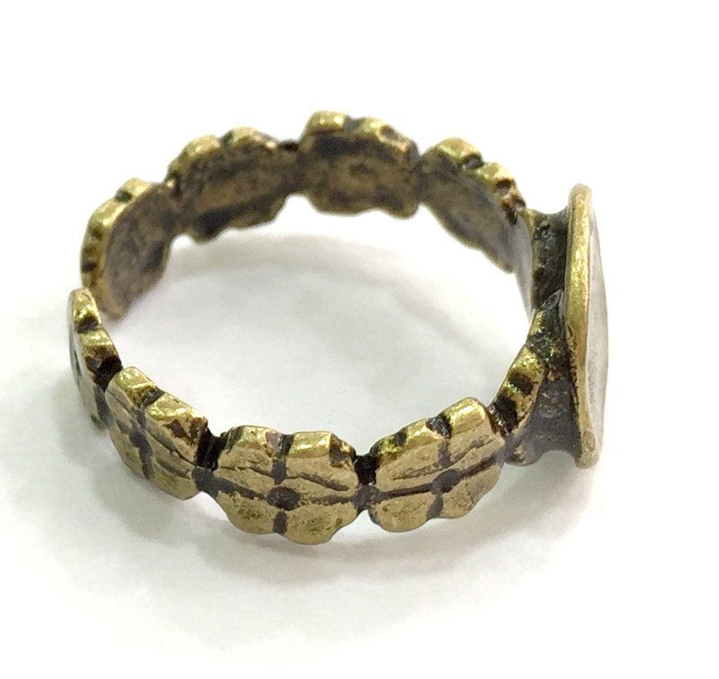 Adjustable Ring Blank, (10mm blank ) Antique Bronze Plated Brass G5522