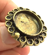 Adjustable Ring Blank, (20mm blank ) Antique Bronze Plated Brass G5525