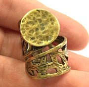 Adjustable Ring Blank, (20mm blank ) Antique Bronze Plated Brass G5533