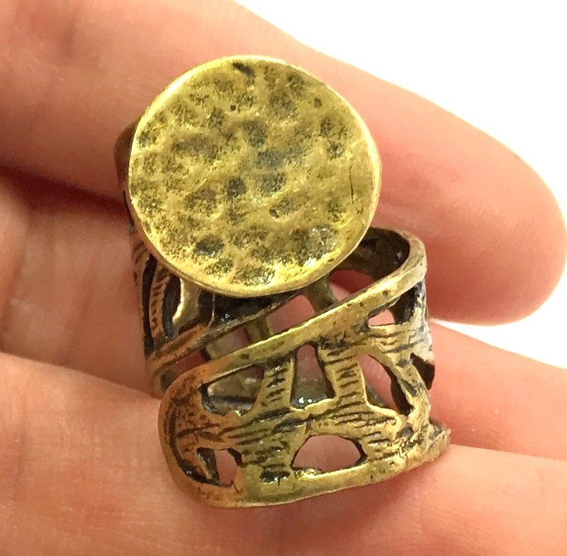Adjustable Ring Blank, (20mm blank ) Antique Bronze Plated Brass G5533