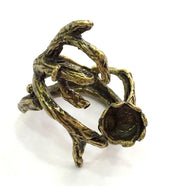 Adjustable Ring Blank, (8mm blank ) Antique Bronze Plated Brass G11589