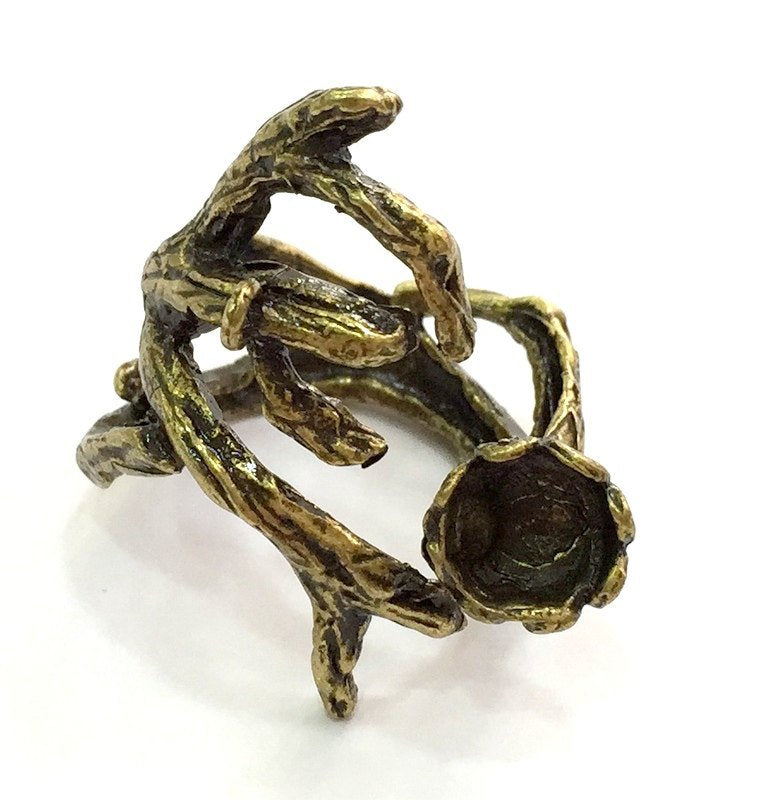 Adjustable Ring Blank, (8mm blank ) Antique Bronze Plated Brass G11589