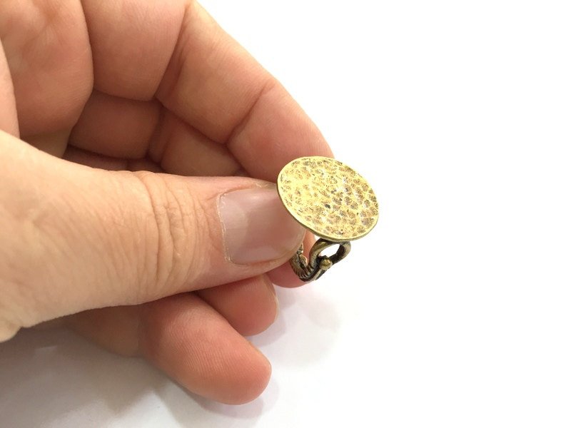 Adjustable Ring Blank, (20mm blank ) Antique Bronze Plated Brass G5536