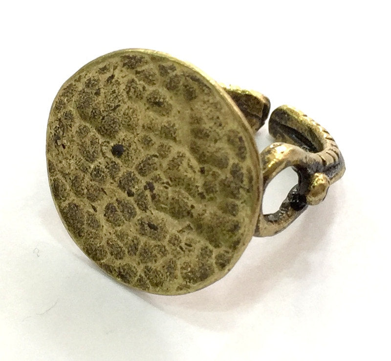Adjustable Ring Blank, (20mm blank ) Antique Bronze Plated Brass G5536