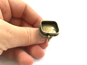 Adjustable Ring Blank, (20mm blank ) Antique Bronze Plated Brass G5537