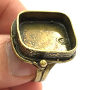 Adjustable Ring Blank, (20mm blank ) Antique Bronze Plated Brass G5537