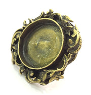 Adjustable Ring Blank, (25mm blank ) Antique Bronze Plated Brass G5538