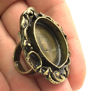 Adjustable Ring Blank, (25mm blank ) Antique Bronze Plated Brass G5538