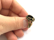 Adjustable Ring Blank, (10mm blank ) Antique Bronze Plated Brass G5540