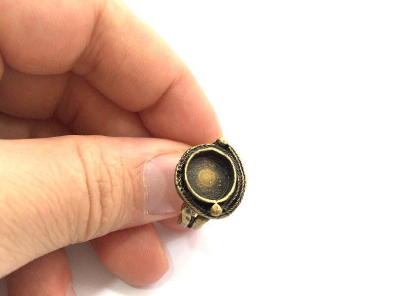 Adjustable Ring Blank, (10mm blank ) Antique Bronze Plated Brass G5540