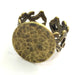 Adjustable Ring Blank, (15mm blank ) Antique Bronze Plated Brass G5543