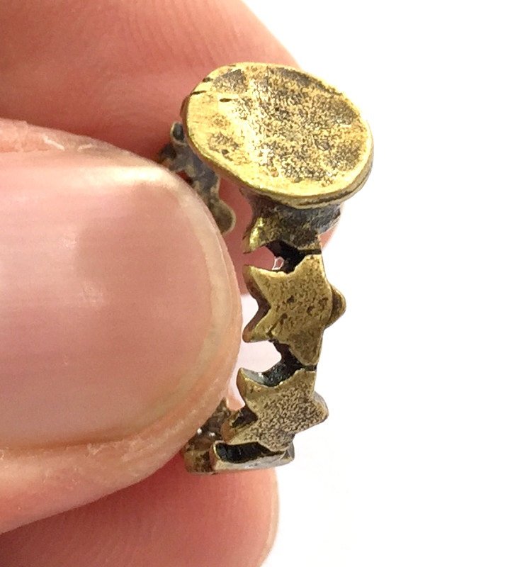 Adjustable Ring Blank, (10mm blank ) Antique Bronze Plated Brass G5545