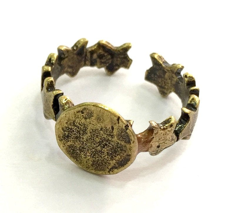 Adjustable Ring Blank, (10mm blank ) Antique Bronze Plated Brass G5545