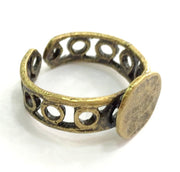 Adjustable Ring Blank, (10mm blank ) Antique Bronze Plated Brass G5546