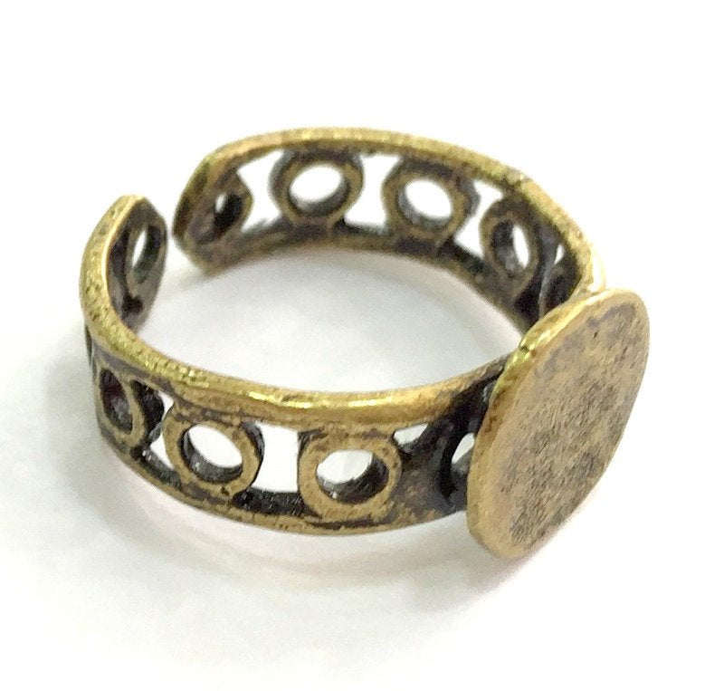 Adjustable Ring Blank, (10mm blank ) Antique Bronze Plated Brass G5546