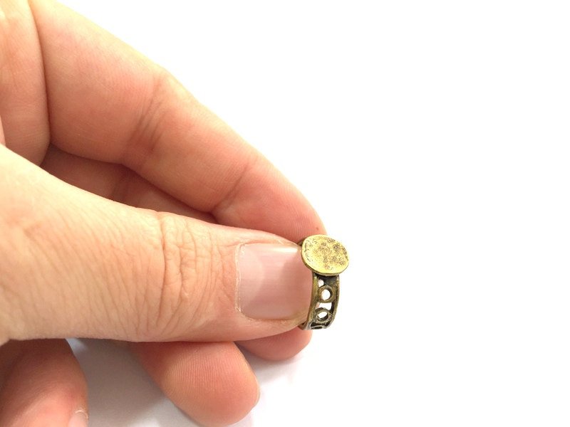 Adjustable Ring Blank, (10mm blank ) Antique Bronze Plated Brass G5546