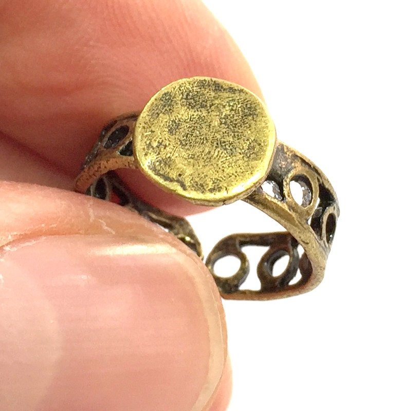 Adjustable Ring Blank, (10mm blank ) Antique Bronze Plated Brass G5546