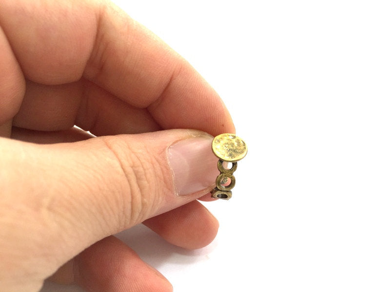 Adjustable Ring Blank, (10mm blank ) Antique Bronze Plated Brass G5547