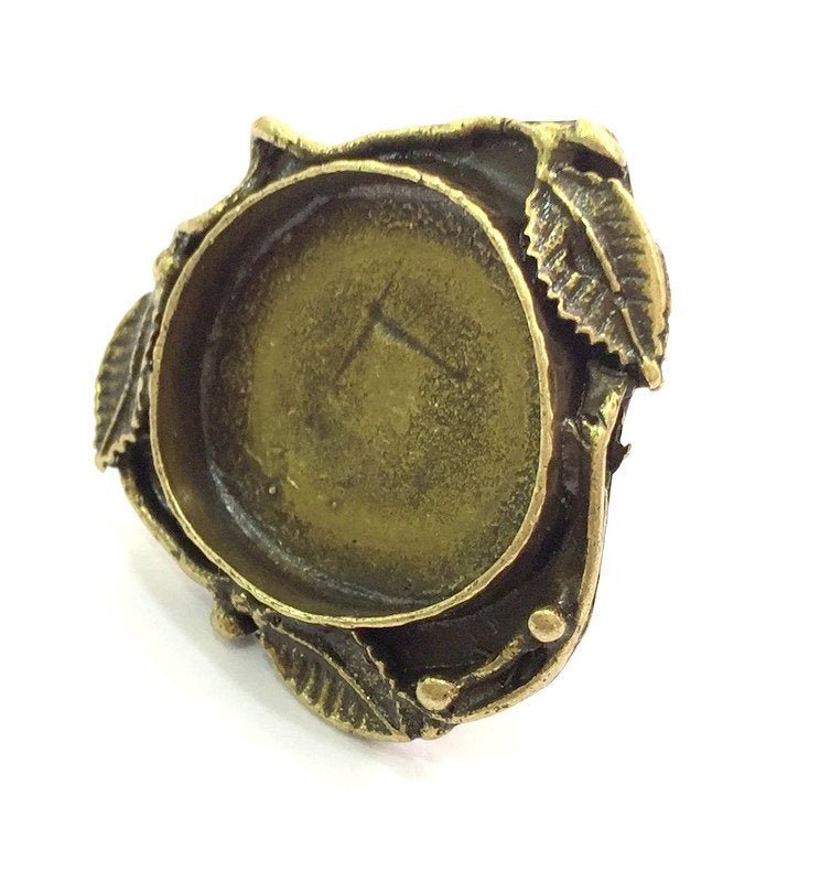 Adjustable Ring Blank, (25mm blank ) Antique Bronze Plated Brass G5548