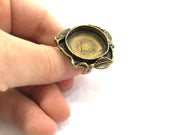 Adjustable Ring Blank, (25mm blank ) Antique Bronze Plated Brass G5548