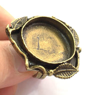 Adjustable Ring Blank, (25mm blank ) Antique Bronze Plated Brass G5548