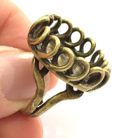 Adjustable Ring Blank, (20mm blank ) Antique Bronze Plated Brass G5549