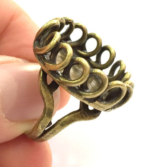 Adjustable Ring Blank, (20mm blank ) Antique Bronze Plated Brass G5549