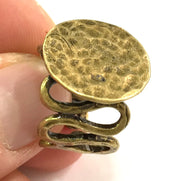 Adjustable Ring Blank, (20mm blank ) Antique Bronze Plated Brass G5552
