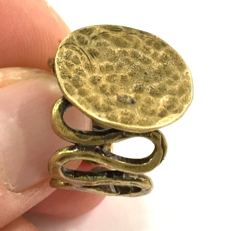 Adjustable Ring Blank, (20mm blank ) Antique Bronze Plated Brass G5552