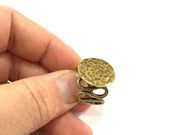 Adjustable Ring Blank, (20mm blank ) Antique Bronze Plated Brass G5552