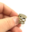 Adjustable Ring Blank, (20mm blank ) Antique Bronze Plated Brass G5552