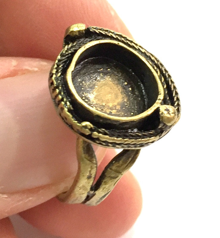 Adjustable Ring Blank, (10mm blank ) Antique Bronze Plated Brass G5540