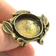 Adjustable Ring Blank, (20mm blank ) Antique Bronze Plated Brass G5554