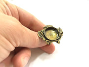Adjustable Ring Blank, (20mm blank ) Antique Bronze Plated Brass G5554
