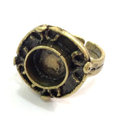 Adjustable Ring Blank, (10mm blank ) Antique Bronze Plated Brass G5557
